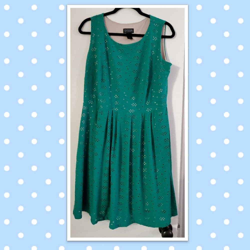 Enfocus Women- Green Nude Dress